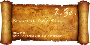 Krasznai Zsófia névjegykártya