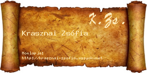 Krasznai Zsófia névjegykártya