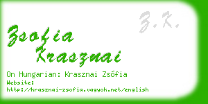 zsofia krasznai business card